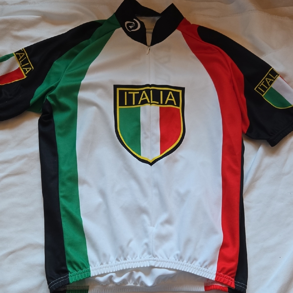 Italia Short Sleeve Cycling Jersey - White/Green/Red